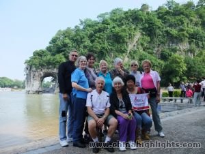 Elephant Trunk Hill is the symbol of Guilin and got its name because its shape resembles an elephant with its trunk drinking from the Li River. 